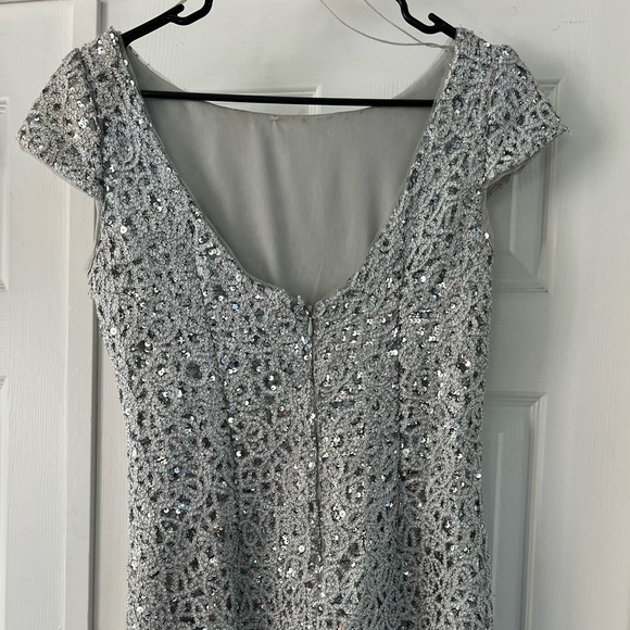 Adrianna Papell Silver Sequins Dress - Picture 3 of 6
